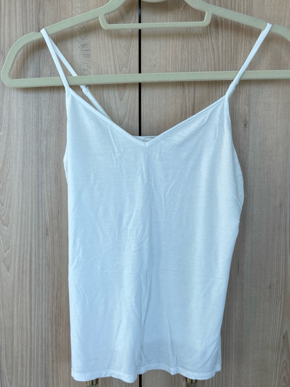Hale Bob Womens Small Ivory Cami Tank V Neck Stretch Adjustable Strap